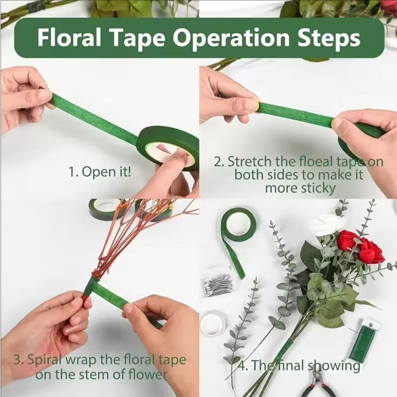 30 Yard 12MM Floral Stem Tape  - Floral Tape Green recension och pris