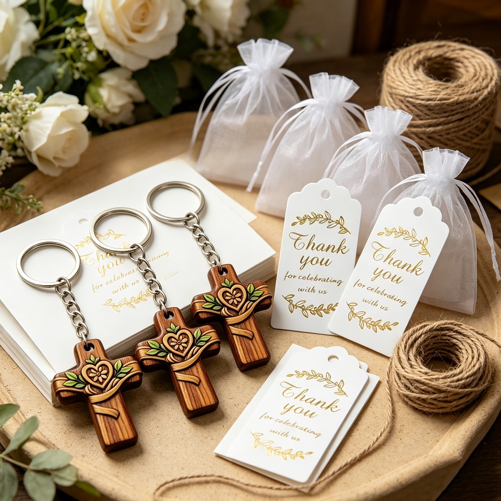 5-20Sets Wooden Cross Love Flo - Floral Tape Green recension och pris