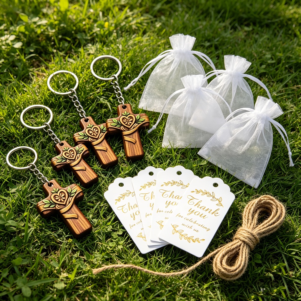 5-20Sets Wooden Cross Love Flo - Floral Tape Green recension och pris
