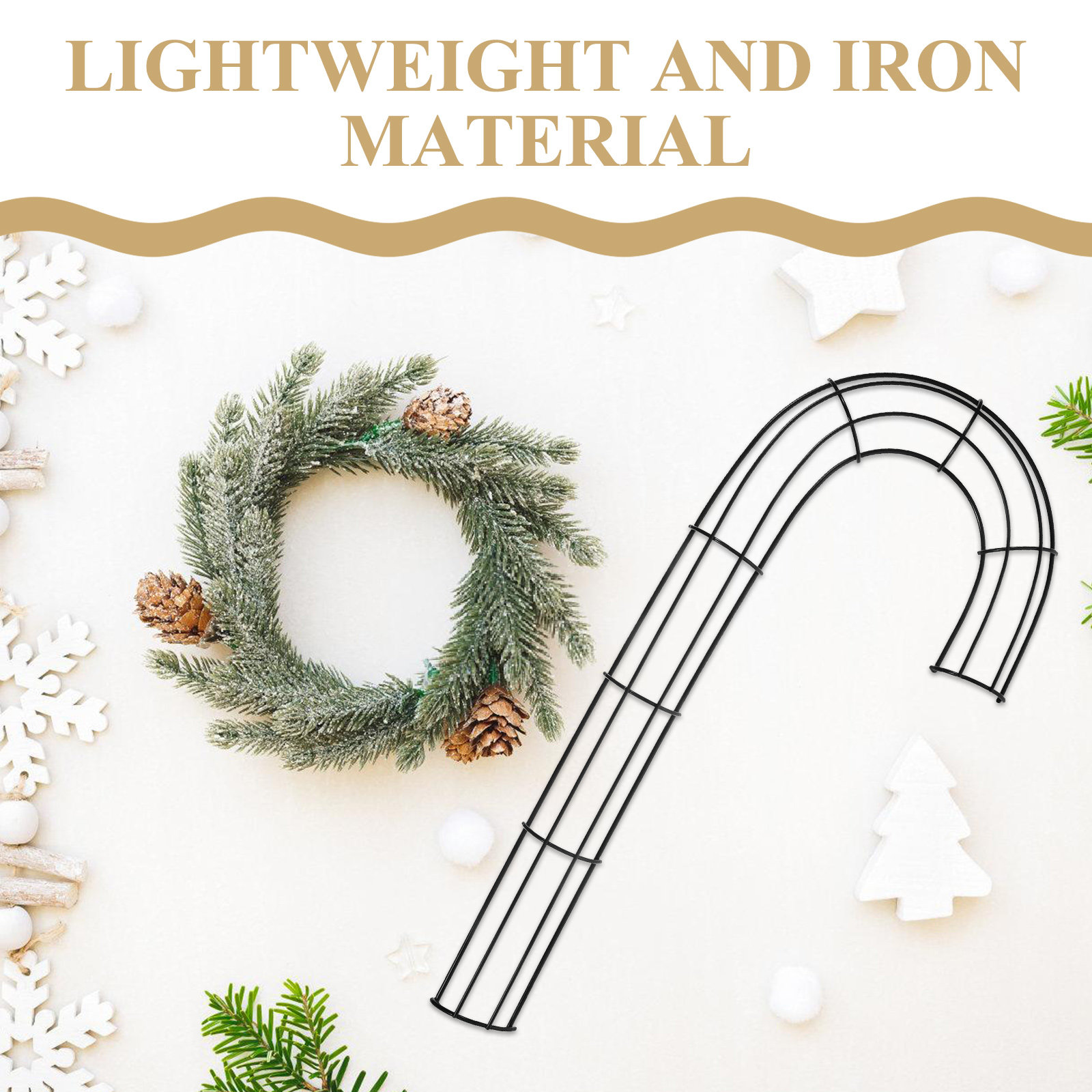 2Pcs Christmas J Shape Wreath  - Wreath Form Wire recension och pris