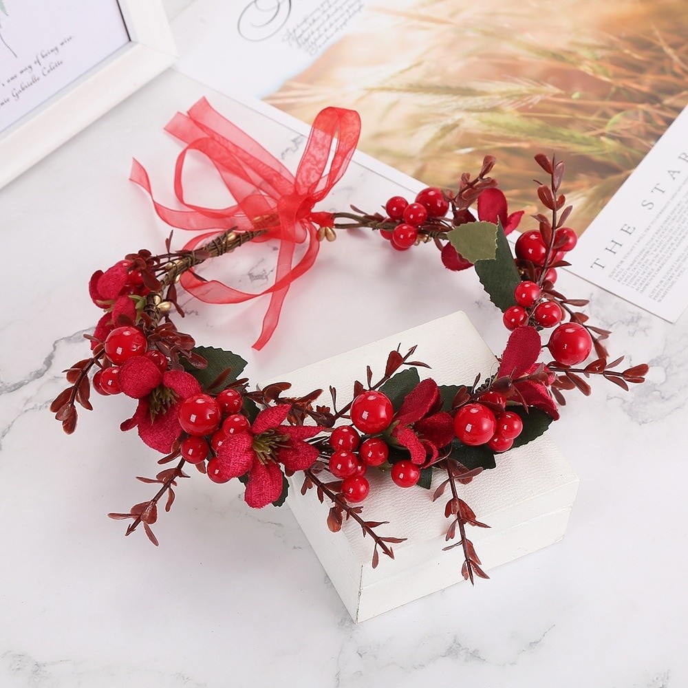 Large Red Berry Garland Red Fl - Floral Tape Green recension och pris